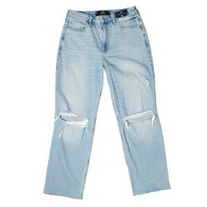 NWT Hollister Destructed Ankle Ultra High Rise Vintage Straight Jeans Size 9R
